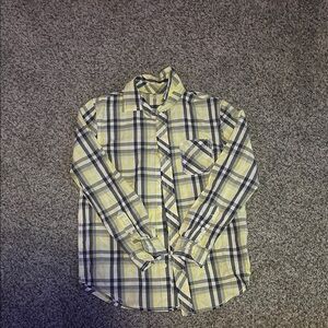Yellow and Black Plaid Shirt